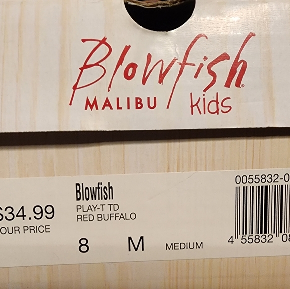 Girls Size 8 Blowfish Malibu Kids Red Buffalo Plaid Slip-on Shoes - Picture 4 of 4